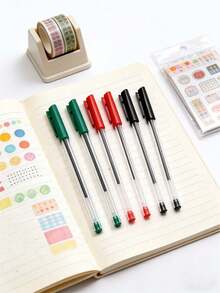 25 Pcs Ballpoint Pens Watertight Creative Plastic Ballpoint Pens For Male And Female Students, Writing, Note-Taking, Marking, Drawing,Stationery,School Supplies Back To School - Multicolor - View 4