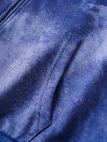 HARRY POTTER X SHEIN Women's Letter & Tie-Dye Print Hooded Zip-Up Long Sleeve Sweatshirt - Multicolor - View 7