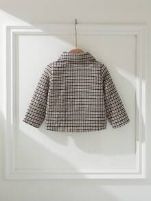 Souflis Souflis 法式复古秋冬新款优雅格纹翻领长袖大衣，适合外出、上学及各种场合，男士及男孩均可穿着。