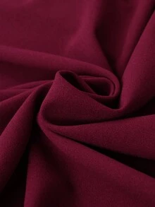 GlowEve CURVE 大码女式方领蝴蝶结撞色荷叶边腰部A字七分袖优雅女士中长连衣裙，适合日常、派对、假日、情人节、婚礼等场合。 - 紫紅色 - 查看 6