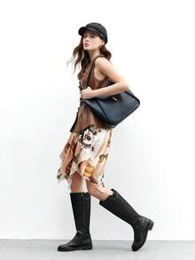 CUCCOO BIZCHIC Botas femininas casuais e versáteis de cano alto, ideais para o dia a dia e para ir ao trabalho.