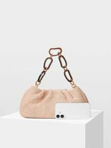 MOTF PREMIUM PU LEATHER SPECIAL SHOULDER STRAP CLUTCH - Beige - View 3