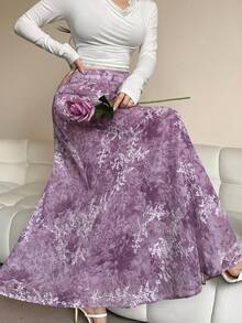 DAZY Women's Floral Print High Waist Elegant Fashion Skirt - Baby Pink - View 6