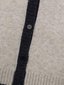 Franclia Plus Size Women Vintage French Style Loose Fit Round Neck Long Sleeve Contrast Trim Knit Cardigan, Women Casual Outerwear For Autumn/Winter Knitwear Button Up Sweater Sweater For Women Thin Sweater