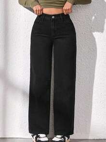 Pantalones de mujer pantalones vaqueros pantalones anchos pantalones baggy pantalones de mezclilla mujer pamtalones mujer pantalones de mujer mezclilla pantalones de mujer curvy - Gris - Ver 5