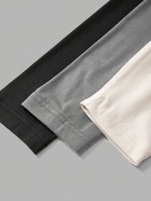 SHEIN BASICS 3件套纯色针织长袖修身高领迷你连衣裙（女款） - 黑色 - 查看 4