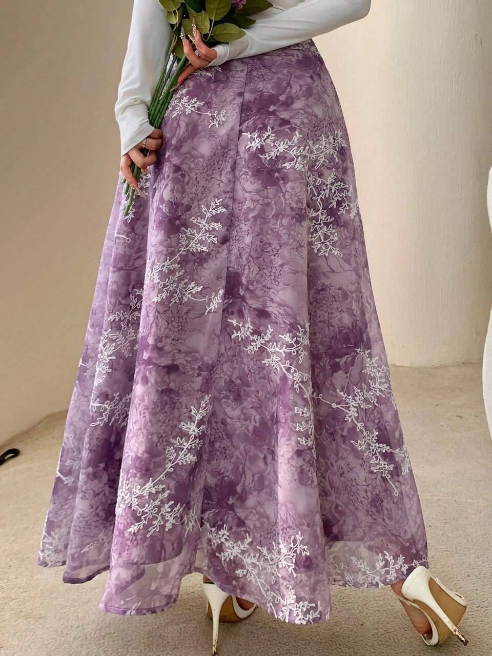 Women's Floral Print High Waist Elegant Fashion Skirt