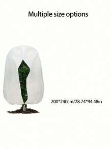 1pc Large White Plastic Plant Cover With Zipper And Drawstring - Frost Protection Bag For Fruit Trees, Shrubs, Potted Plants - Reusable Winter Plant Jacket, Winter Plant Care|Drawstring Closure Cover|Weatherresistant Cover, Plant Protection Cover - Multicolor - View 10