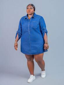 CurvyTilda 大码秋季秋冬装 返校节 返校节 万圣节 圣诞节 生日装 夜间外出 俱乐部装 机场装 商务休闲女装 乡村复古 端庄老派 商务休闲女装 工作服 女士教师装 教堂装 女士纯色休闲长袖牛仔连衣裙 女士蓝色连衣裙 休闲工作服 端庄连衣裙 办公室连衣裙 西式连衣裙 - 藍色 - 查看 6