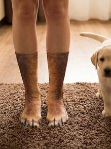 Joivida 3D Animal Socks – Digital Print, Realistic Cat/Dog Designs, Fun Leopard Print - Multicolor - View 4