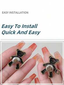 1对/5对熊形腰部收紧器腰扣别针，无需缝纫和工具，腰部调节扣，裤腰纽扣，可拆卸牛仔裤纽扣，腰扣，速成牛仔裤纽扣，领扣，胸针别针，熊形纽扣调节器，可拆卸安全别针腰夹，裤夹，适用于宽松牛仔裤，纽扣替换，裤子压扣，皮带扣，学校用品，教师礼物，返校教师配件 - 銅色 - 查看 5