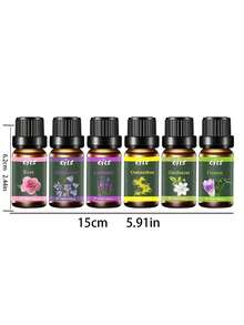 6-Piece Essential Oil Set - 6 Natural Fragrances (Lavender, Rose, ) Aromatherapy Oils For Home Relaxation & Spa - A variety of fragrances - View 4