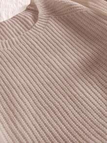 CosyJoli Plus Size Hollow Bowknot Decor Cute Loose Fit Pullover Sweater, Apricot Color, Fall/Winter - Beige - View 7