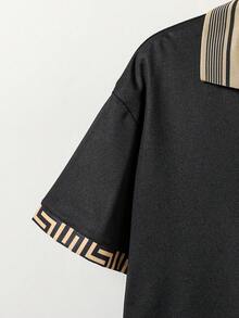 Vacaura 2件套休闲几何印花弹力腰宽松运动裤，适合青少年男孩，适合春、夏、秋季日常穿着、生日派对、校园活动、家庭聚会、正式场合。 - 彩色 - 查看 6