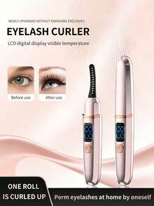 Teckwe Máy uốn mi điện mới, máy uốn mi có chức năng làm nóng với 3 mức nhiệt độ, pin dung lượng lớn 300mAh, làm nóng nhanh trong 15 giây và giữ nếp lâu, có đèn báo pin, món quà tuyệt vời dành cho phái nữ (Máy uốn mi điện GXL-012 với pin 300mAh) - Nhiều màu - Xem 5