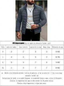 Chaqueta de manga larga para hombres 2025 acolchada de algodón, cuello de pie, chaqueta térmica a prueba de viento en otoño e invierno, disponible en varios colores, negro, azul tibetano, gris, moda joven en la calle, bolsillo con cremallera, Corte tridimensional, comodidad versátil - Gris - Ver 5