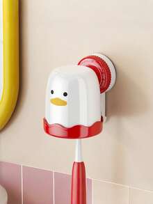 Zazumi 吸盘式牙刷架，奶油色，壁挂式，无需钻孔，浴室收纳架，轻松旋转锁定，强力吸附，滴水晾干，现代美观，节省空间，台面必备 - 彩色 - 查看 13