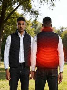 Teckwe Men's Winter Heated Vest, 3-Gear Adjustable 9-Area Heating, No Power Bank Needed - Black - View 4