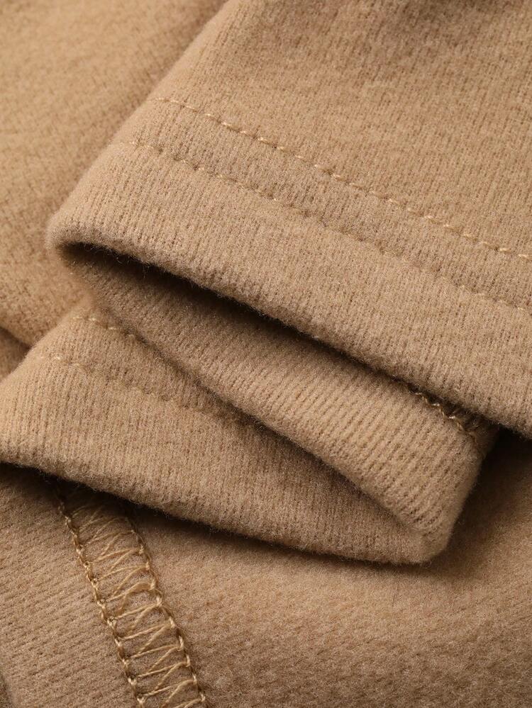 Autumn/Winter Fuzzy Collar Color Block Lace-Up Long Sleeve T-Shirt For Women, Fashionable Street Style For New Year & Christmas Y2k