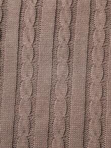 Manfinity Homme Chaleco de punto de unicolor con cuello en V casual y versátil para hombres - Caqui - Ver 6