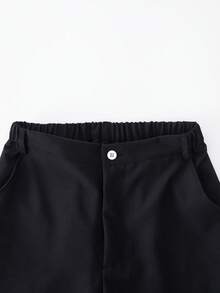 2件套青少年男童高端优雅时尚简约绅士不对称马甲+休闲裤套装