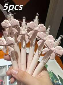 Zazumi 10pcs Elegant Pink Bow Pen - Pastel Pink & Tip Refillable Ballpoint Pens, Durable Plastic Party Favors For Weddings, Birthday, Christmas, Valentine'S Day, New Year - Ideal Gift For Women, Princess Theme - pink - View 9