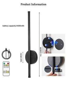 Haus Hana Rechargeable Wireless LED Wall Light – Dimmable Remote-Controlled Indoor Sconce For Bedroom, Living Room & Study - multicolor - View 7