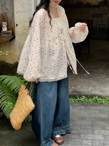 FRIFUL 女士日常休闲衬衫度假长袖 - 白色 - 查看 2