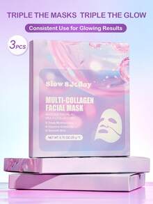 Mặt nạ collagen đa thành phần SlowSunday, 3 miếng, mặt nạ collagen Hàn Quốc, mặt nạ collagen dạng gel, dưỡng ẩm sâu, cải thiện độ đàn hồi, làm mịn da, công thức thuần chay, không cồn và không hương liệu, mỹ phẩm Hàn Quốc, lý tưởng cho mọi loại da, tuyệt vời cho hẹn hò, sinh nhật, kỷ niệm hoặc bất kỳ dịp đặc biệt nào, lý tưởng cho tiệc tùng, phù hợp cho mùa hè. - trắng - Xem 4