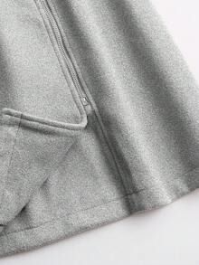 SHEIN Tall 高个系列女士秋冬百搭修身长款羊毛混纺大衣 - 淺灰色 - 查看 7