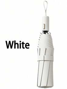 1pc Fully Automatic 16 Ribs Black Umbrella, Windproof Sun Protection Umbrella, UV Blocking Reverse Folding Compact Umbrella, Business Umbrella For One Person For School,Office,Household,Travel (Fabric Cover, Rib Color, And English Letter Pattern Design Randomly Assorted)