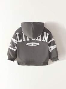 Maija Kids 男童宽松圆领英文印花休闲针织卫衣，灰色 - 灰色 - 查看 1