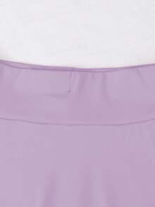 女童休闲多功能运动芭蕾舞紧身裤裙 - 紫色 - 查看 5