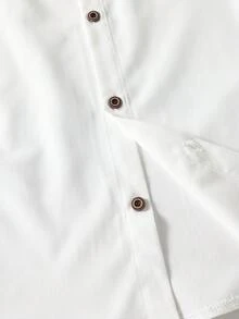 2pcs/Set Teen Boy Gentleman Outfit - White Collared Shirt + Light Green Shorts, Gentleman Suit Set, Business Elegant School Style, Birthday Party, Daily Casual Wear, Minimalist - White - View 6