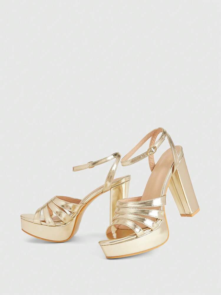 CUCCOO LuxiPop Women's Buckle Design Gorgeous Platform Fashion High-Heeled Sandals