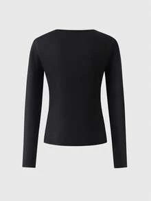 少女优雅甜美风圆领长袖上衣搭配缎面半裙两件套，春秋季阿巴雅长袍，花卉装饰腰部设计，正式场合穿着 - 紫色 - 查看 6