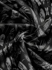 ROMWE Goth Vestido de corte bajo estilo gótico punk de talla grande - Negro - Ver 4