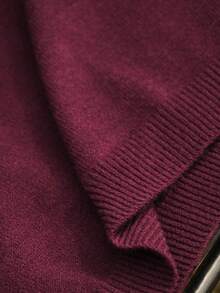 SHEIN In My Nature Women's Solid Color Regular Fit Raglan Sleeve Hooded Sweater - Coffee Brown - View 8