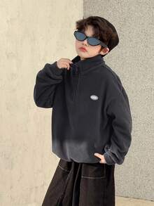 DAZY 大码男童休闲宽松卫衣，带硅胶标签，秋季款