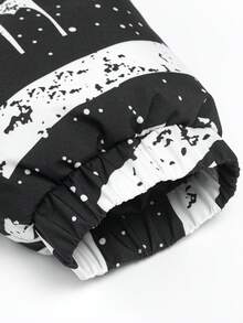 ROMWE MEN QY503+1 Men's Fashionable Printed Zip-Up Winter Coat - Multicolor - View 3