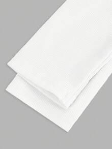 Firerie Kids 少女不对称肩针织上衣T恤，休闲时尚百搭街头风 - 白色 - 查看 5