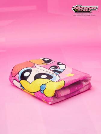 THE POWERPUFF GIRLS X PETSIN 1 Cool Three Person Walking Big Eyed Girl Pet Cat Dog Universal Warm And Comfortable Blanket, Rose Red Autumn And Winter Thick Absorbent Bath Towel