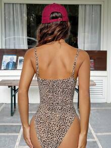 SHEIN EZwear 夏季套裝 豹紋針織背心裹身衣