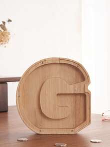 木质大字母存钱罐，字母造型，可定制首字母，趣味生日、圣诞节、节日礼物