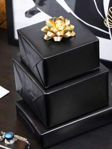 包装纸卷 - 哑光金属黑礼品包装纸，纯色纸张，非常适合节日派对、冬季婚礼、母亲节、生日、DIY花束、新年、送礼派对 - 黑色black - 查看 6