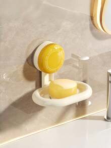 Zazumi Suction Cup Soap Dish Wall Mount Polka Dot Design No Drill Bathroom Organizer Quick Drying Drainage Strong Adhesive Waterproof Easy Clean Modern Kitchen Sink Caddy Space Saving Home Essentials - Multicolor - View 8