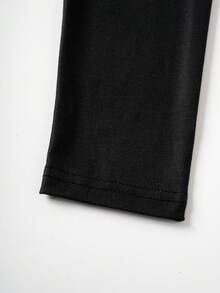 Transformers X SHEIN Tween Boy Casual Everyday Commute Fashion Street Cartoon Robot & Letter Print Long Sleeve Black T-Shirt, Spring/Autumn - Black - View 4