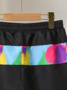 Teen Boy Video Game Print Beach Shorts - Black - View 8