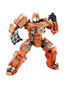 MINKOJA Buildable Transformable Mecha Model Robotic Action Figure With Articulated Design, Creative Construction Toy Gift - Multicolor - View 3