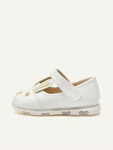 Cozy Pixies White Bunny Shoes, Glossy Texture Rabbit Ear Embroidery Design, Cute Cartoon, Soft & Comfortable, Fashion Versatile Princess Shoes, Light-Up Shoes - White - View 4